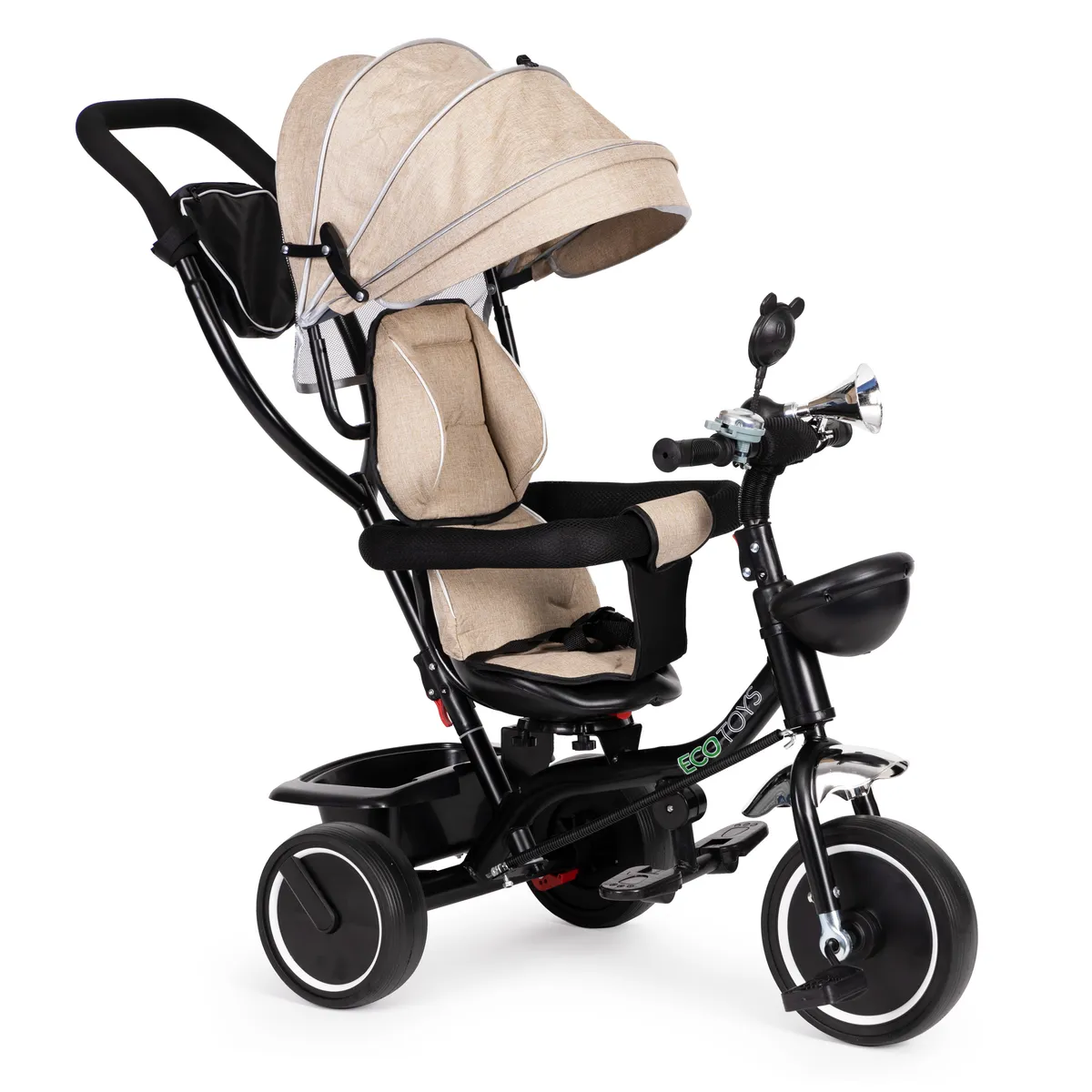 Háromkerekű tricikli, ECOTOYS JM-066-9, bézs – 2. kép