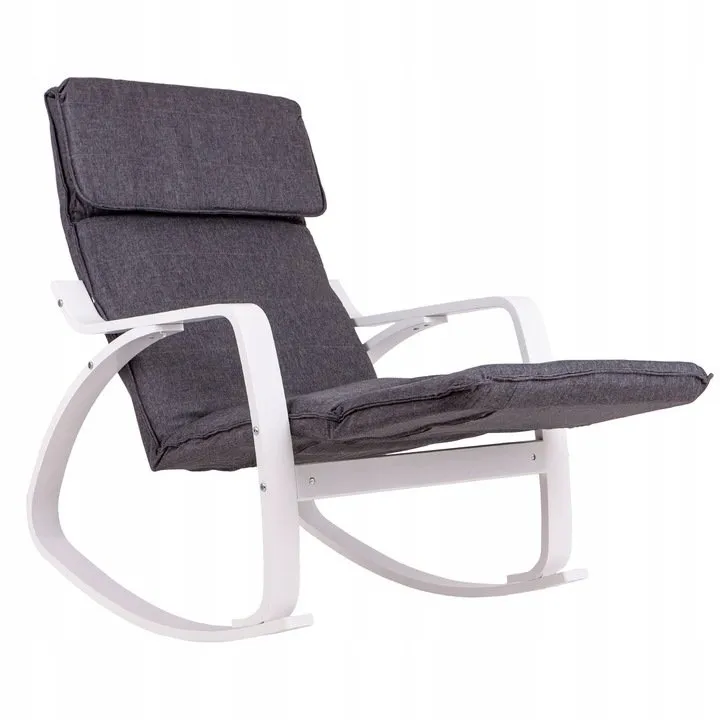 Hintaszék, ModernHome TXRC-02, szürke/fehér – 2. kép