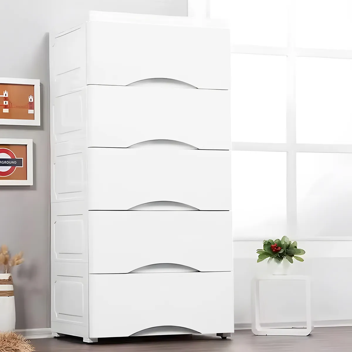 Gurulós tároló, ModernHome PJJCBS0024-05B, fehér – 2. kép