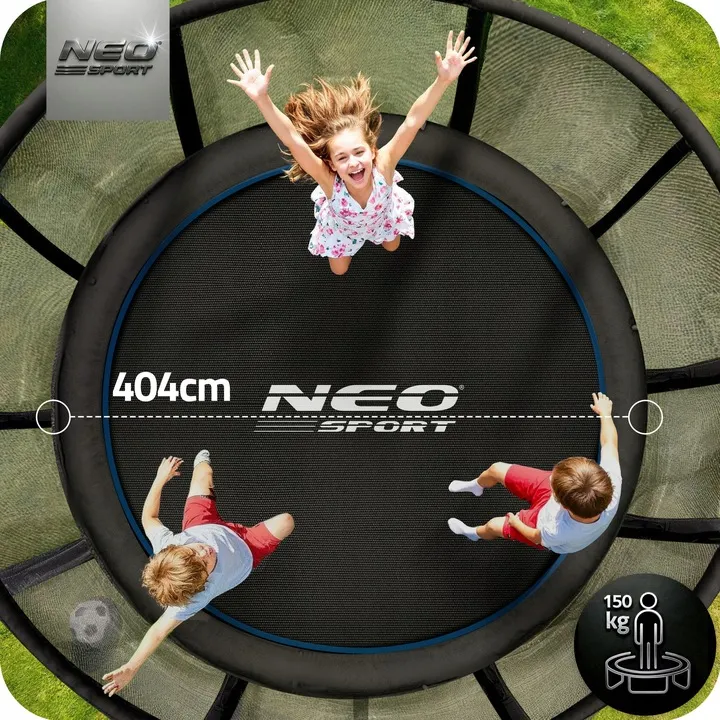 Kerti trambulin, Neo-Sport, fekete/kék – 6. kép