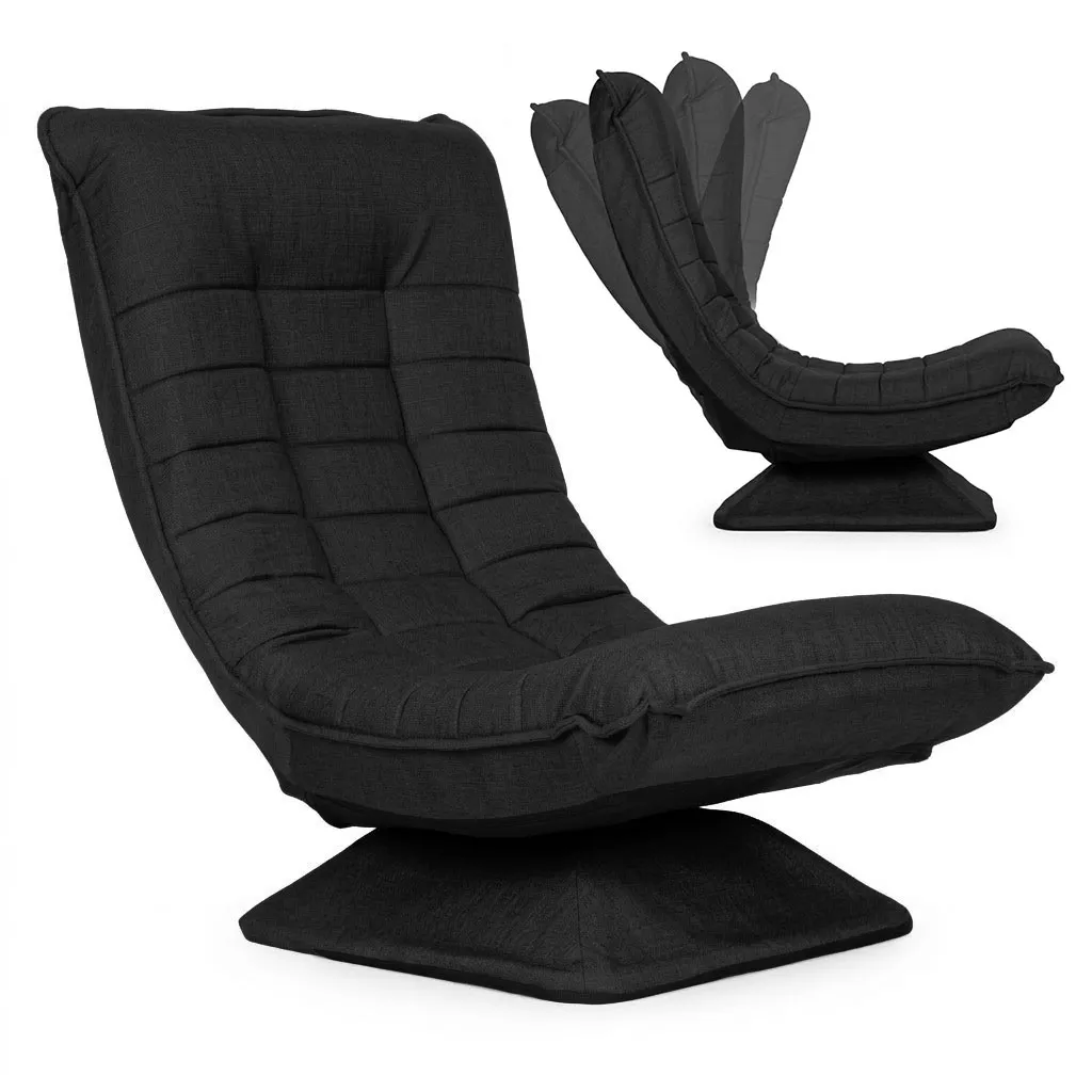 Pihenőfotel, ModernHome TH-CL-3, fekete – 1. kép