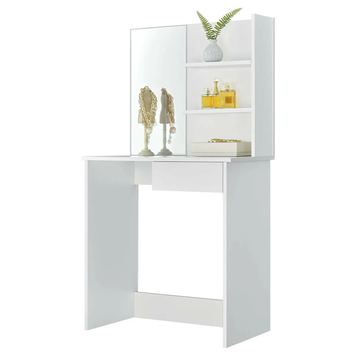 Sminkasztal, ModernHome PWSHT-21, fehér – 1. kép