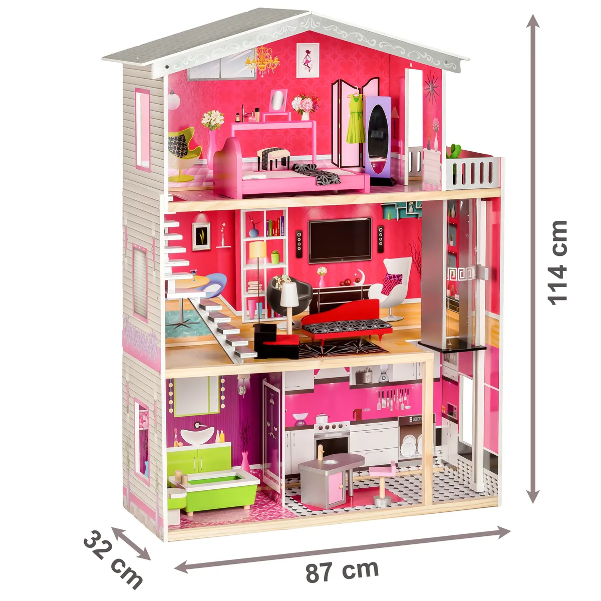 Fa babaház, ECOTOYS 4118, Malibu rezidencia – 9. kép Fa babaház, ECOTOYS 4118, Malibu rezidencia – 9. kép