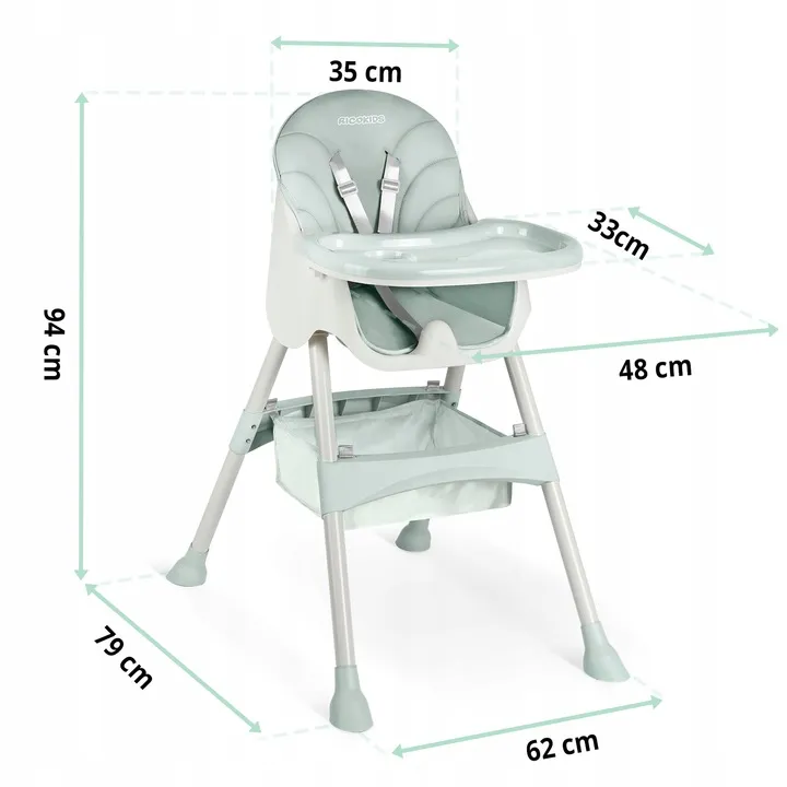 Etetőszék, Ricokids Milo, zöld – 11. kép Etetőszék, Ricokids Milo, zöld – 11. kép
