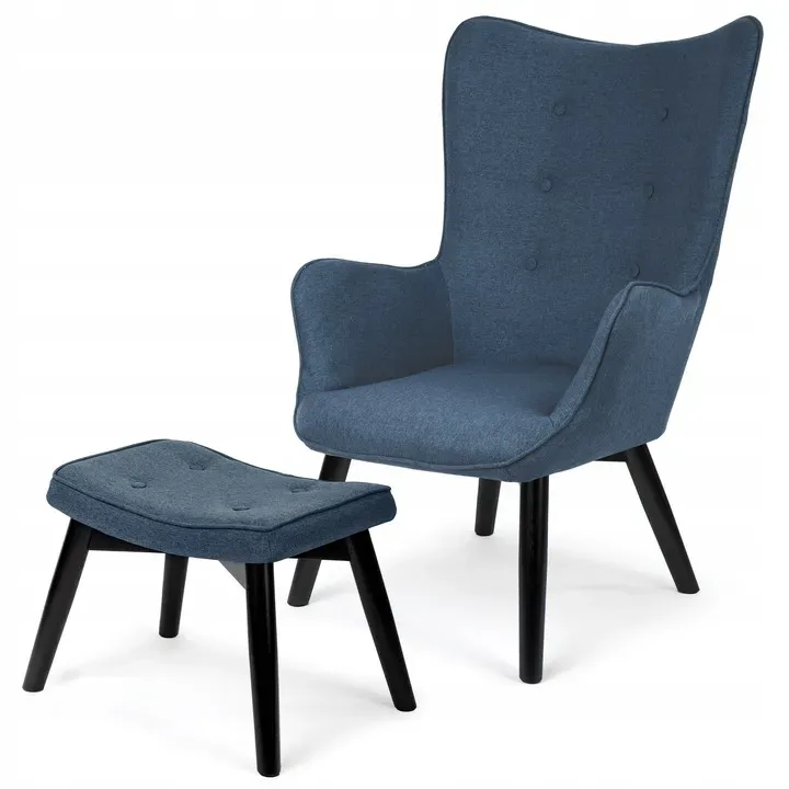 Lábtartós fotel, Sofotel Norse, kék/fekete – 10. kép