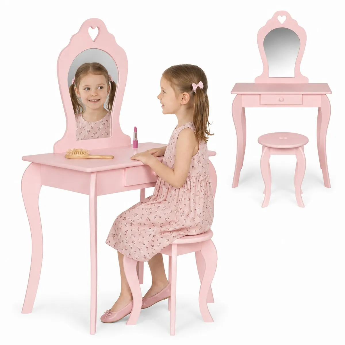 Gyerek sminkasztal, ECOTOYS FH-KF200011-P, 65 x 110 x 43 cm – 1. kép