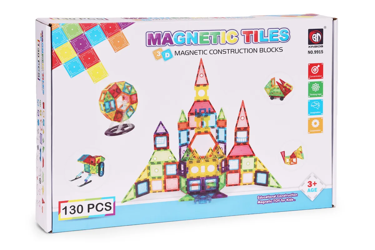 Mágneses játékkészlet, Multistore HC397266, 130 db – 4. kép
