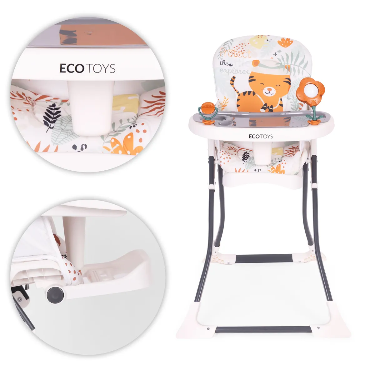 Etetőszék, ECOTOYS HC301-2402, összecsukható – 4. kép