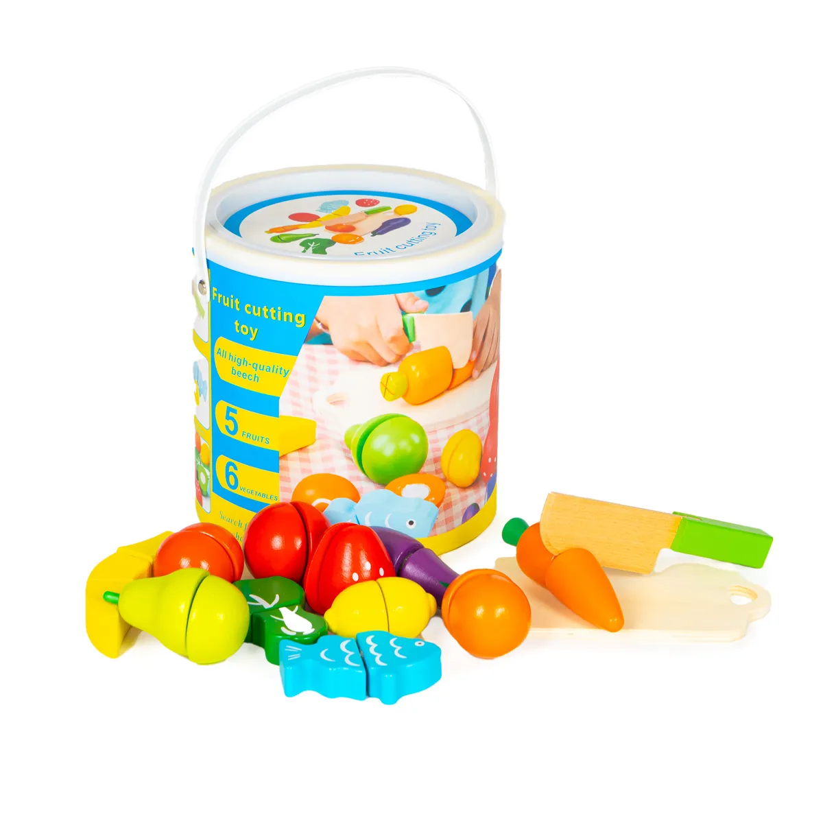 Játék élelmiszerkészlet, Multistore HC517244, zöldségek és gyümölcsök – 1. kép