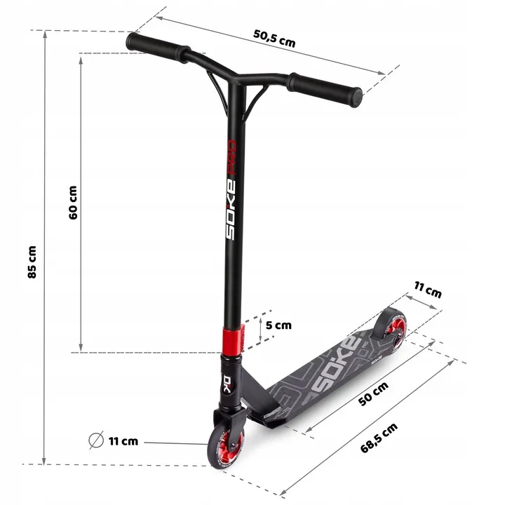 Kaszkadőr roller, SOKE PRO, piros – 9. kép Kaszkadőr roller, SOKE PRO, piros – 9. kép