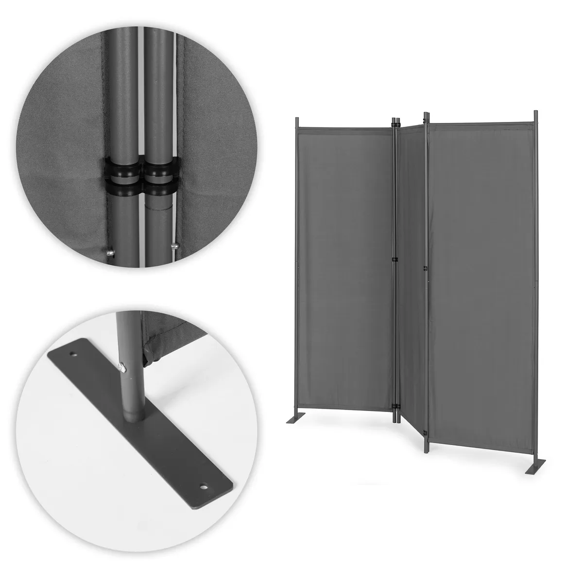 Térelválasztó paraván, MultiGarden AW-022/3TLG, szürke – 3. kép