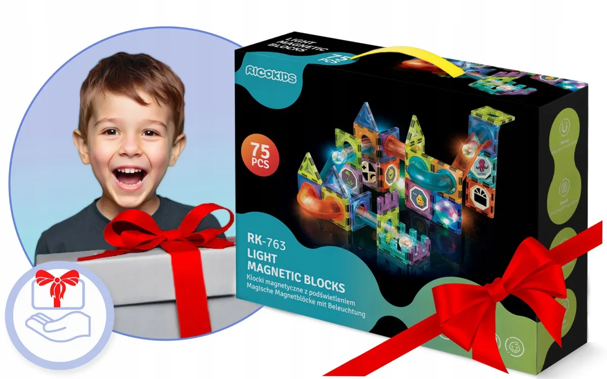 Mágneses játékkészlet, Ricokids RK-763, 75 db – 12. kép