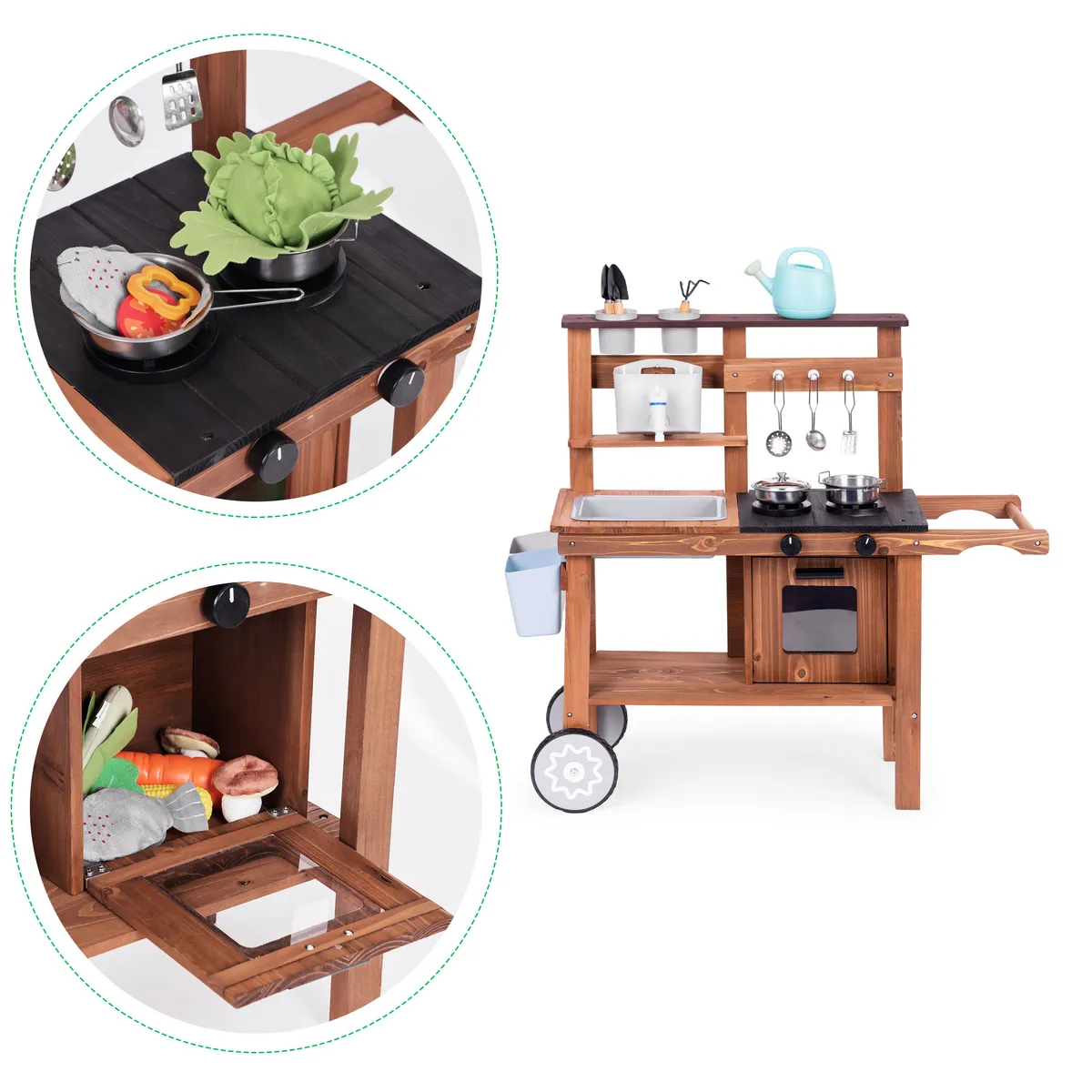 Kültéri játékkonyha, ECOTOYS TL814004, fa – 3. kép Kültéri játékkonyha, ECOTOYS TL814004, fa – 3. kép