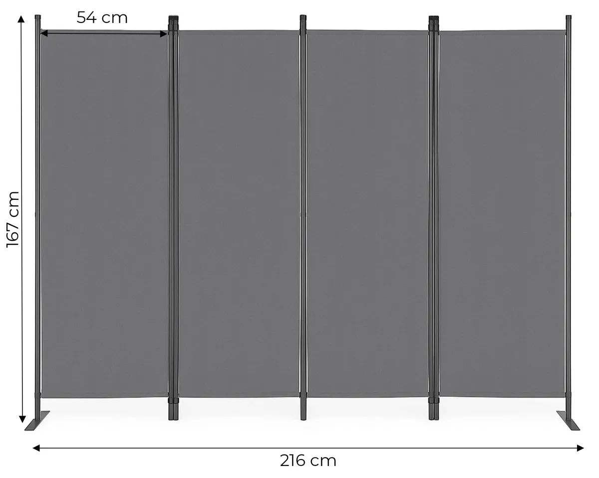 Térelválasztó paraván, MultiGarden AW-022/4TLG, szürke – 6. kép