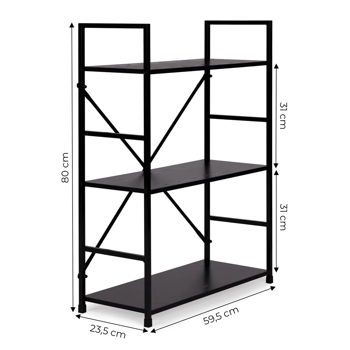 Könyvespolc, ModernHome CWJ602480LG, 80 x 59,5 x 23,5 cm – 5. kép