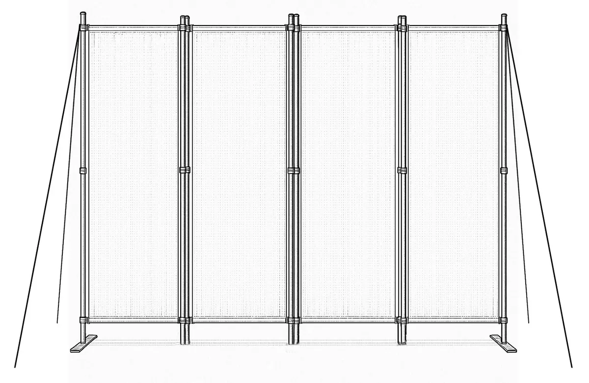 Térelválasztó paraván, MultiGarden AW-022/4TLG, bézs – 4. kép
