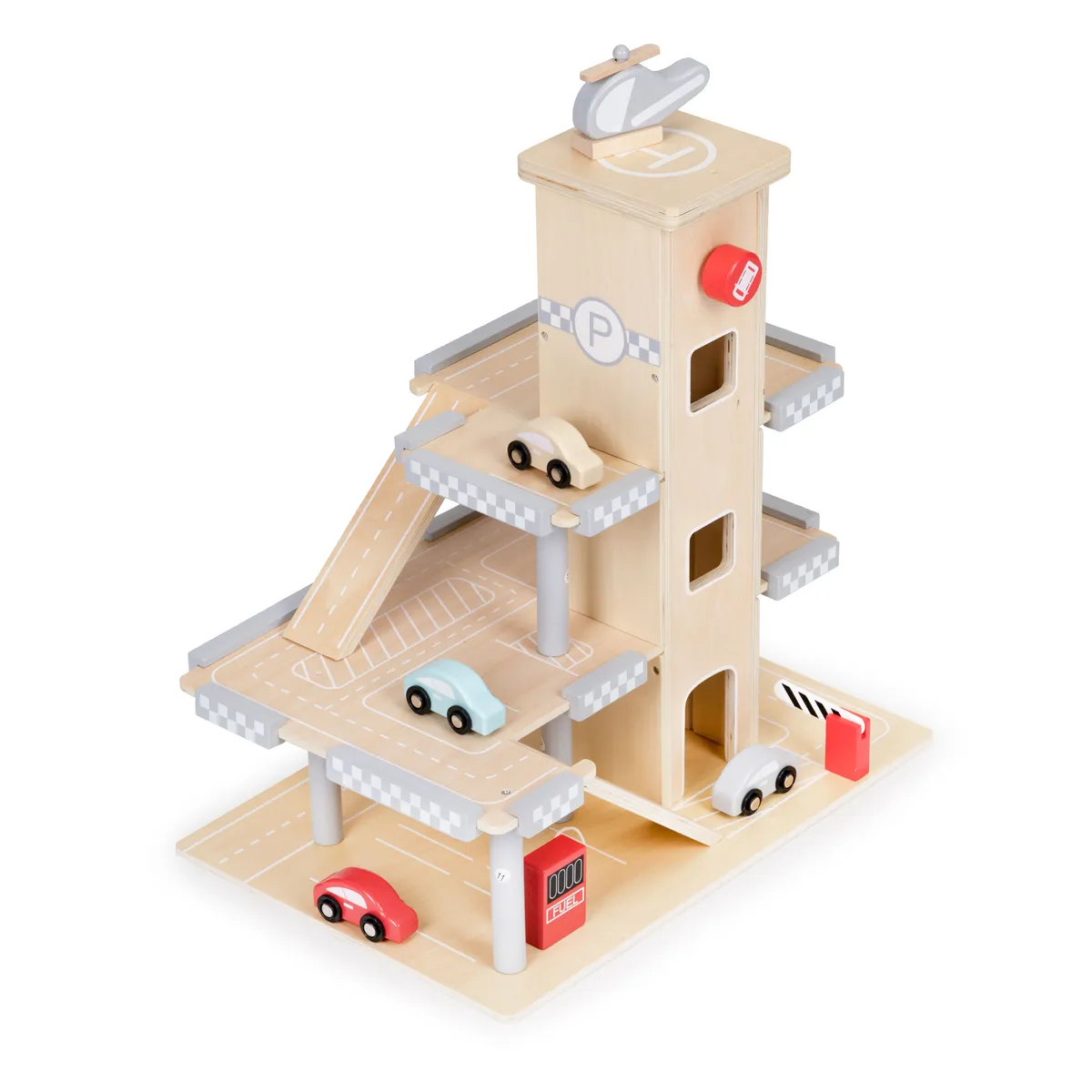 Játék parkolóház, ECOTOYS W04B047B, fa – 3. kép