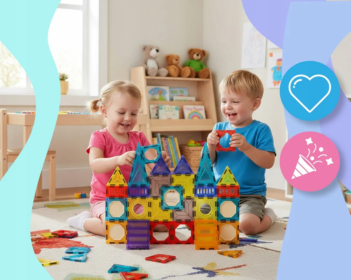 Mágneses játékkészlet, Ricokids RK-782, 71 db – 2. kép