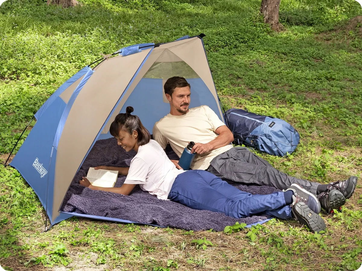 Strandsátor, BESTWAY Ramble X2, kék – 5. kép