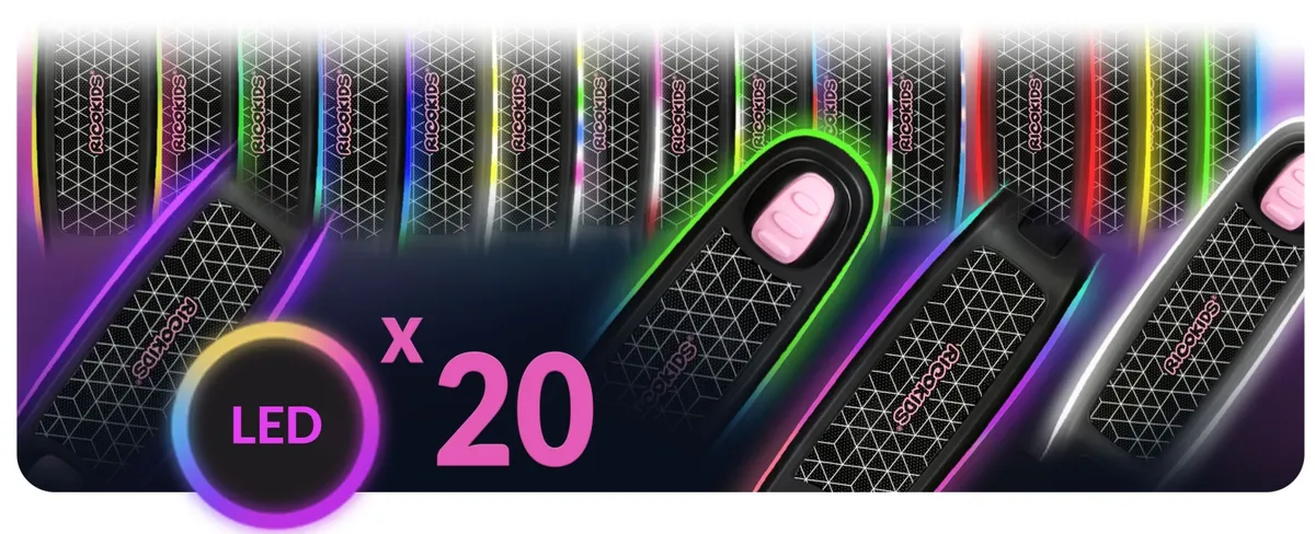 Háromkerekű roller, Ricokids Leddi, fekete – 6. kép