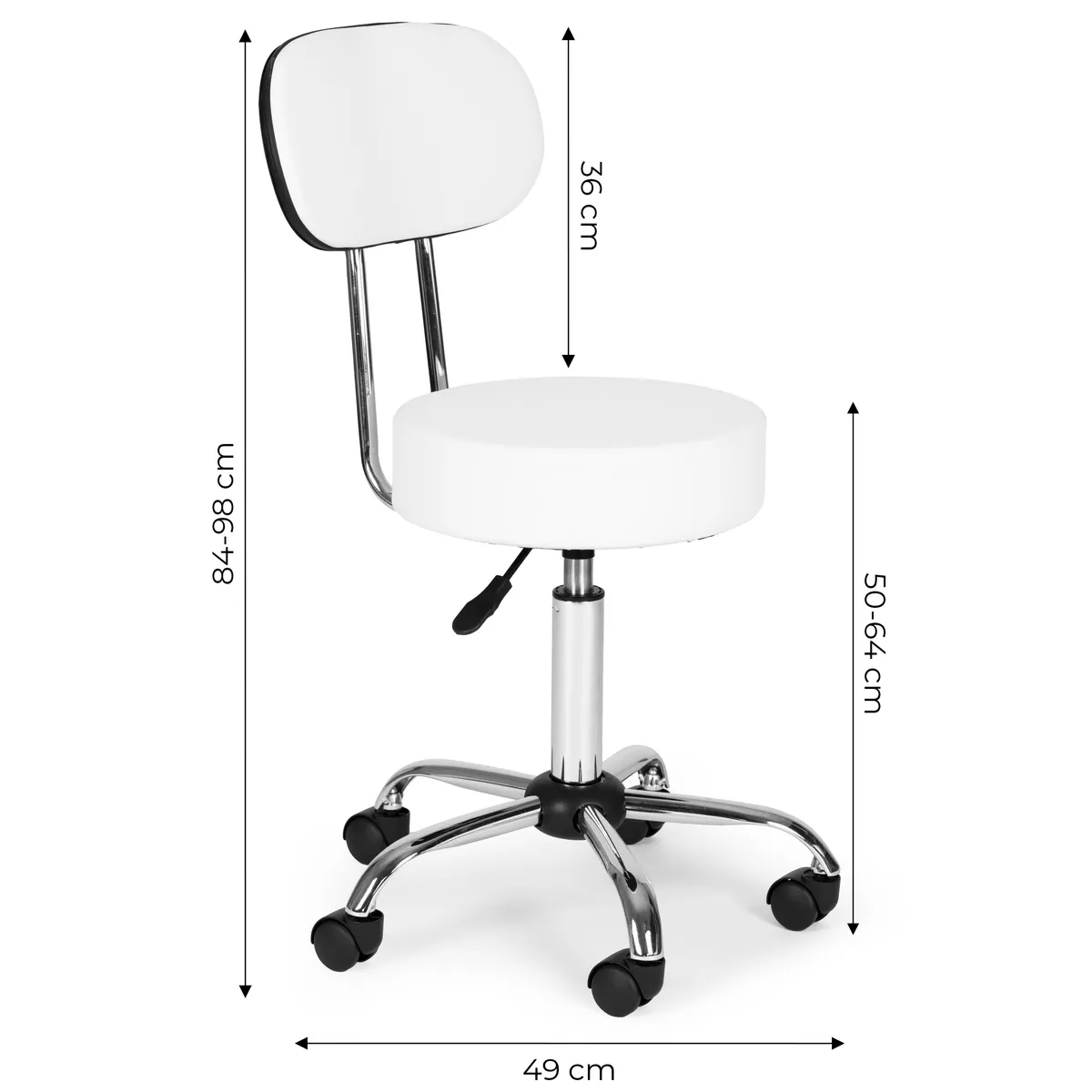 Kozmetikai szék, ModernHome BC009-W, fehér – 5. kép Kozmetikai szék, ModernHome BC009-W, fehér – 5. kép