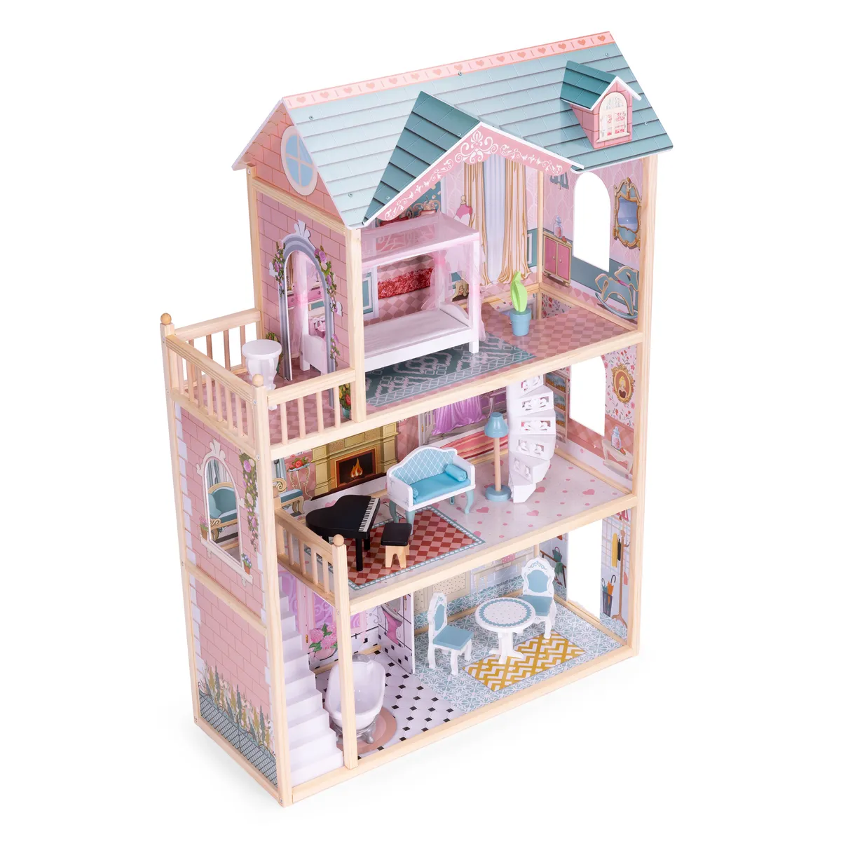 Fa babaház, ECOTOYS 8106, kastély – 2. kép Fa babaház, ECOTOYS 8106, kastély – 2. kép