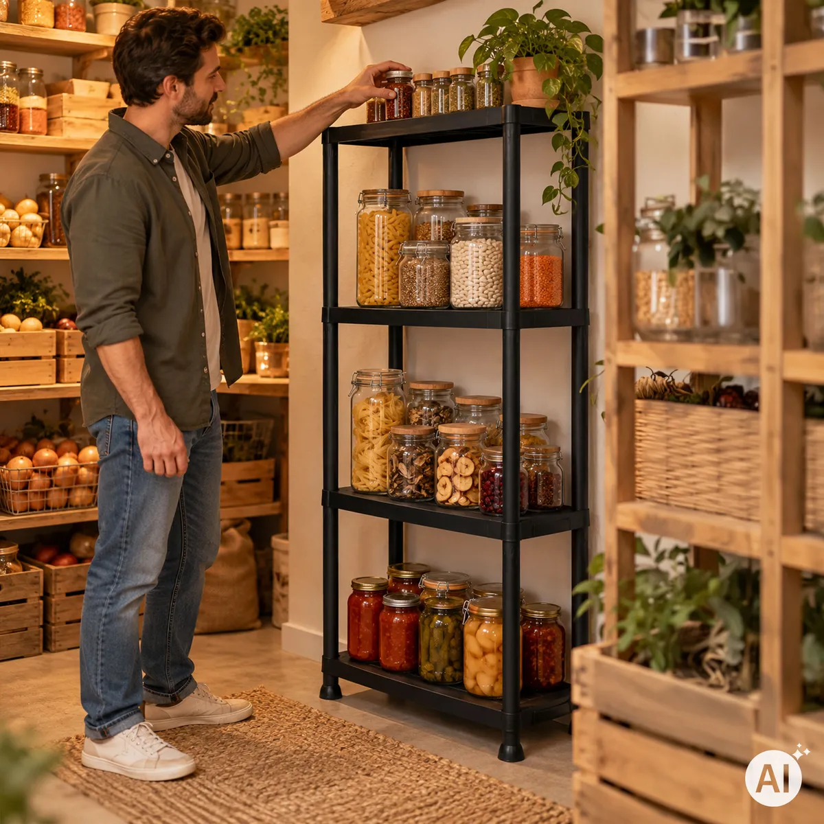 Műhelypolc, ModernHome LTSH4-1, fekete – 2. kép Műhelypolc, ModernHome LTSH4-1, fekete – 2. kép