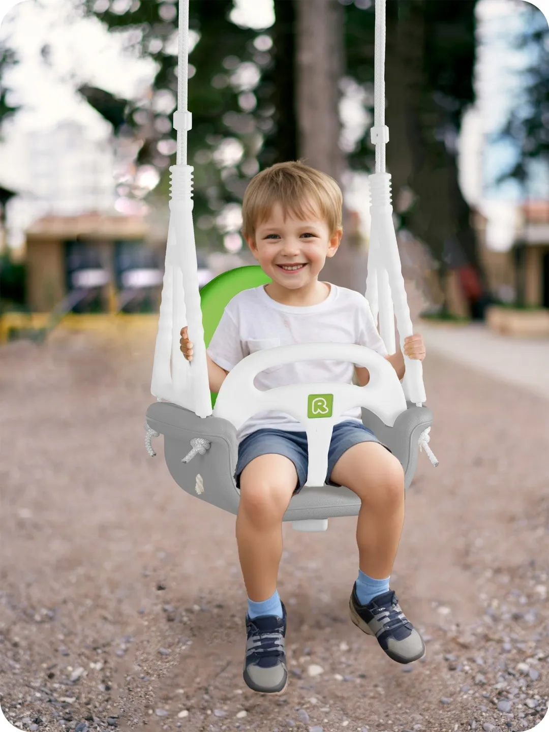 Gyerek hinta, Ricokids, szürke/zöld – 7. kép