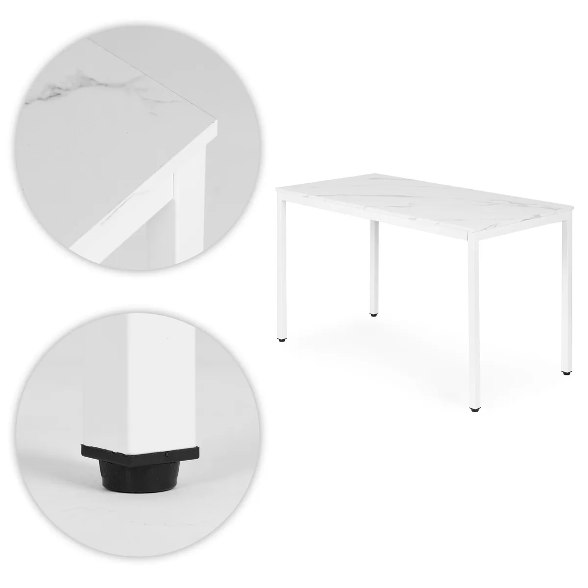 Étkezőasztal, ModernHome NORD-MRW-W, 120 x 60 cm – 3. kép