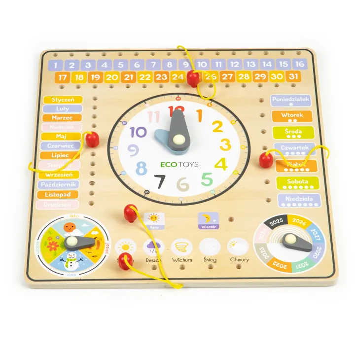 Oktatójáték, ECOTOYS ESC-W-036, Naptár és óra – 5. kép