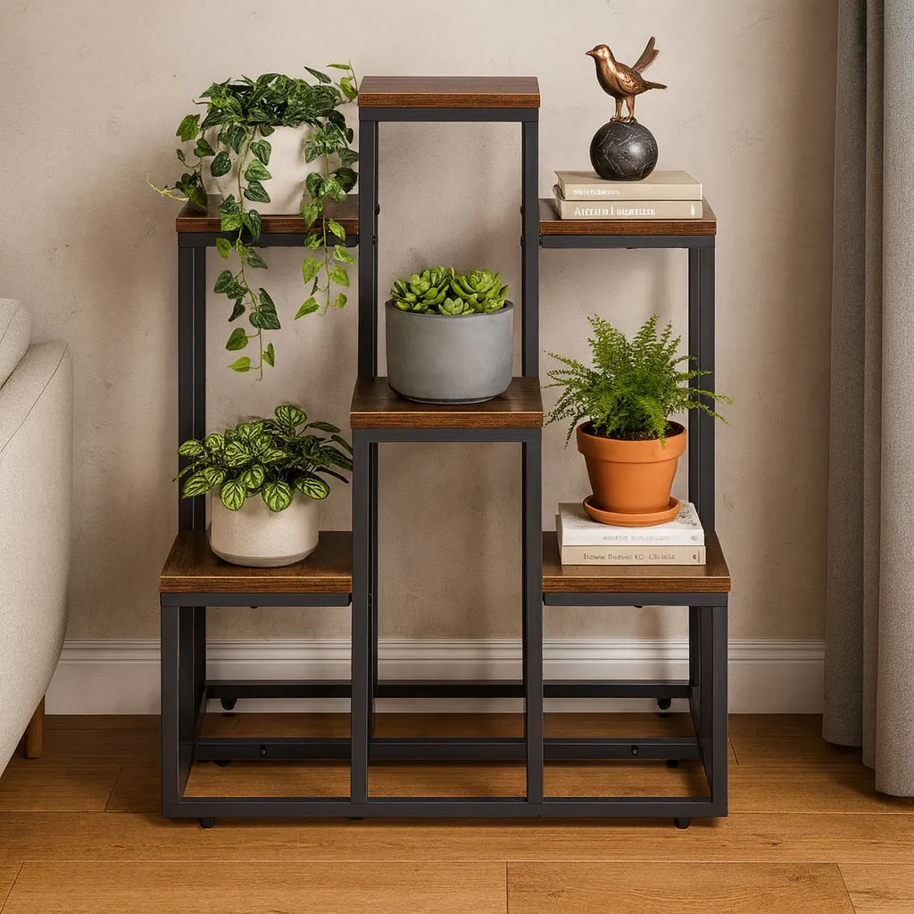 Virágtartó állvány, ModernHome ME-ATS20, fekete – 2. kép Virágtartó állvány, ModernHome ME-ATS20, fekete – 2. kép