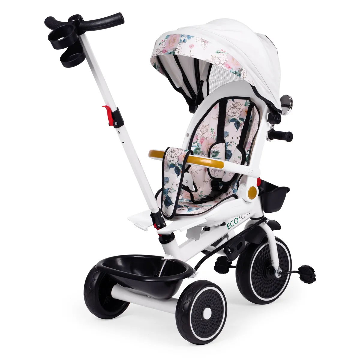 Háromkerekű tricikli, ECOTOYS WQL-186, fehér – 6. kép