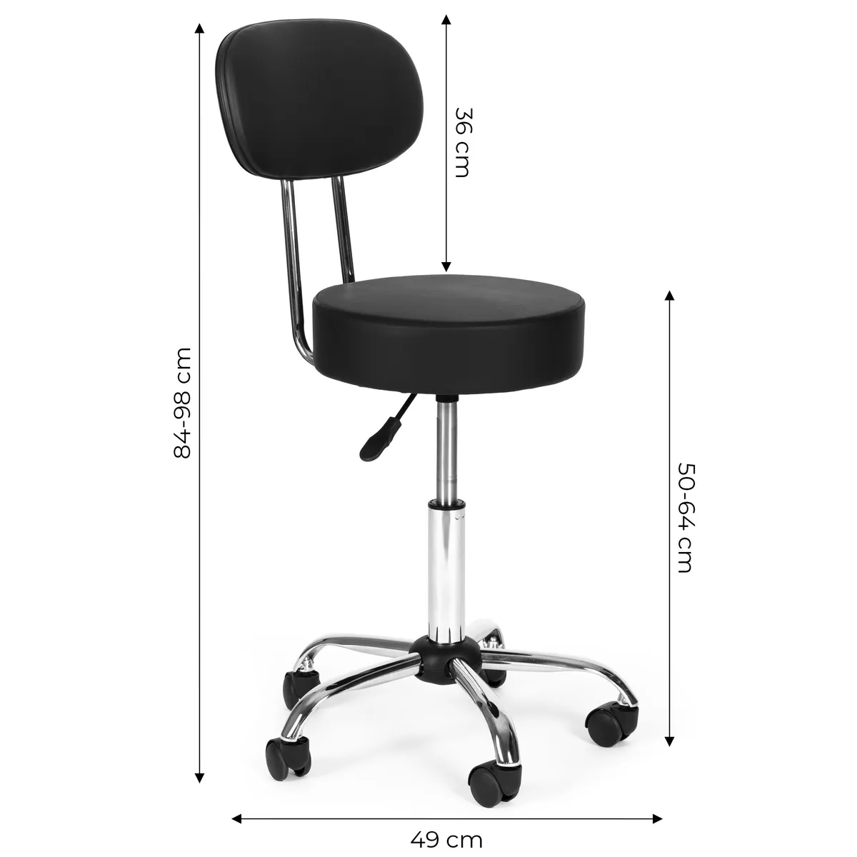 Kozmetikai szék, ModernHome BC009-BC, fekete – 5. kép