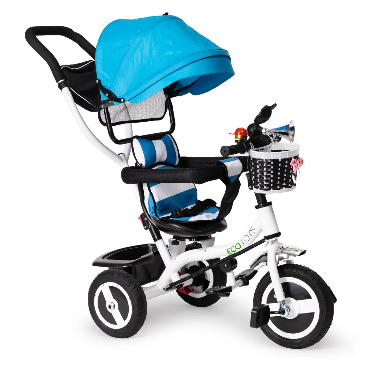 Háromkerekű tricikli, ECOTOYS JM-066-9L, kék – 2. kép