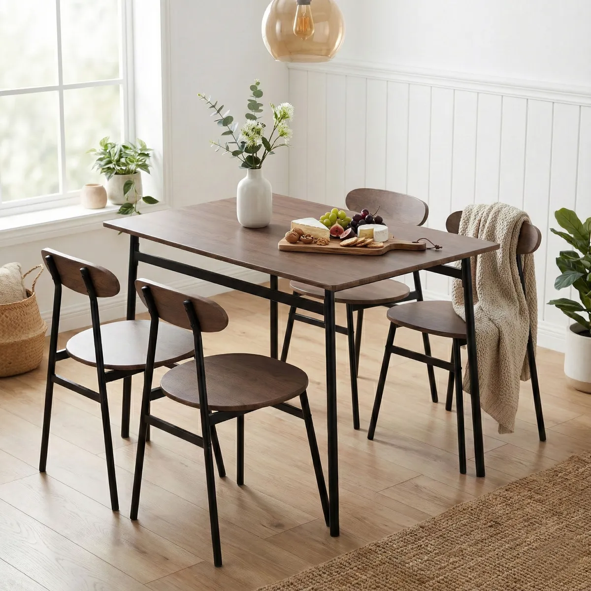 Étkezőasztal 4 székkel, ModernHome Oslo-WD, 110 x 70 cm – 2. kép