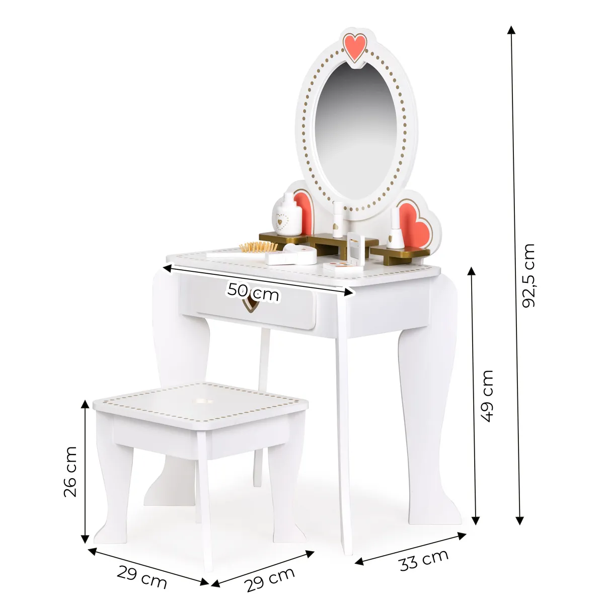 Gyermek fésülködőasztal, ECOTOYS W08H102B, 50 x 92,5 x 33 cm – 5. kép Gyermek fésülködőasztal, ECOTOYS W08H102B, 50 x 92,5 x 33 cm – 5. kép