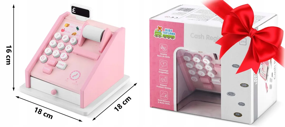 Fajáték pénztárgép, Ricokids RK-868, színes – 10. kép Játék pénztárgép díszcsomagolásban