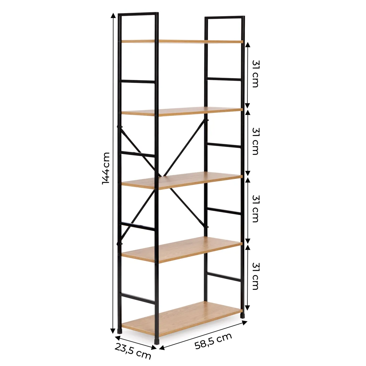 Könyvespolc, ModernHome CWJ6024144LG, 144 x 58,5 x 23,5 cm – 6. kép
