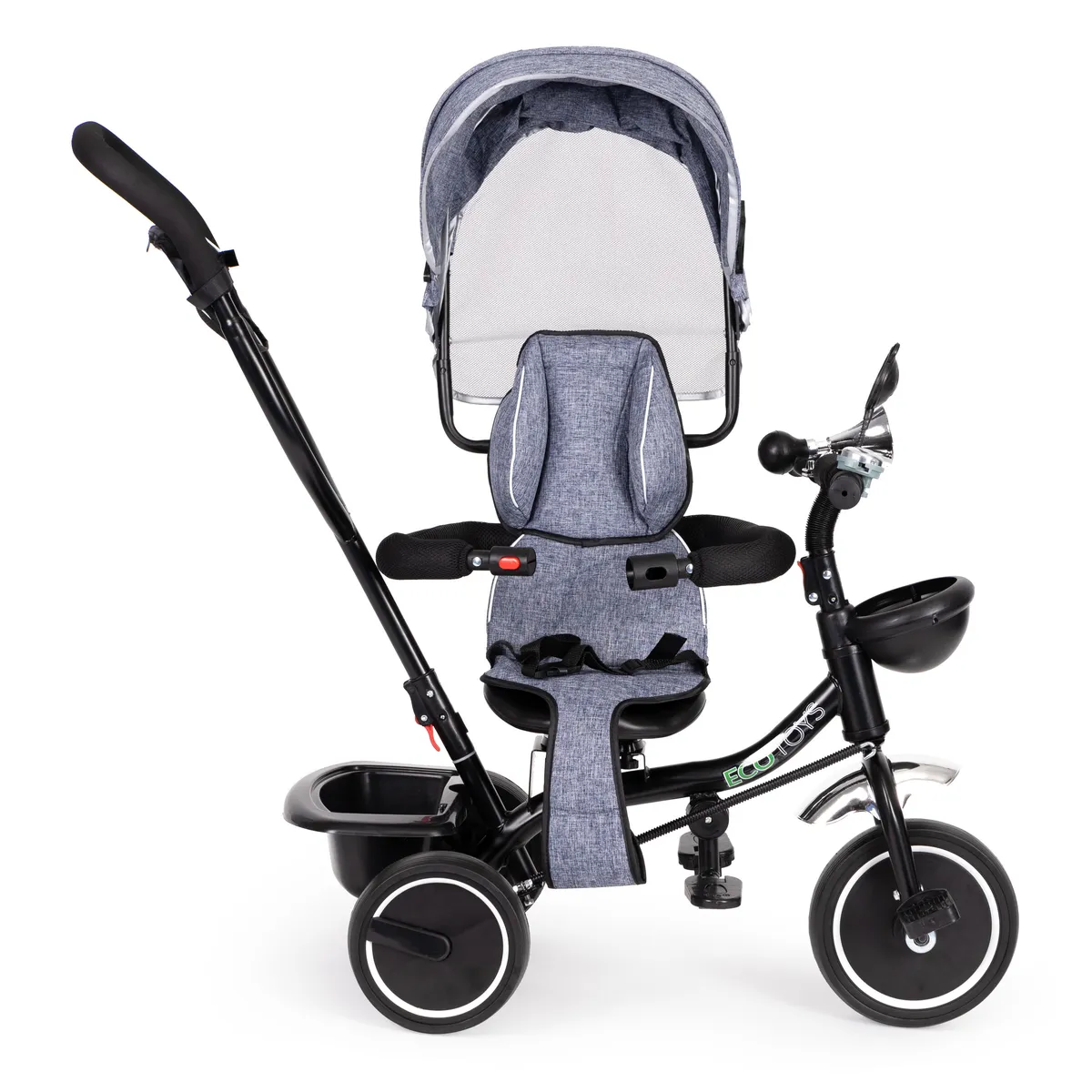 Háromkerekű tricikli, ECOTOYS JM-066-9, szürke – 7. kép