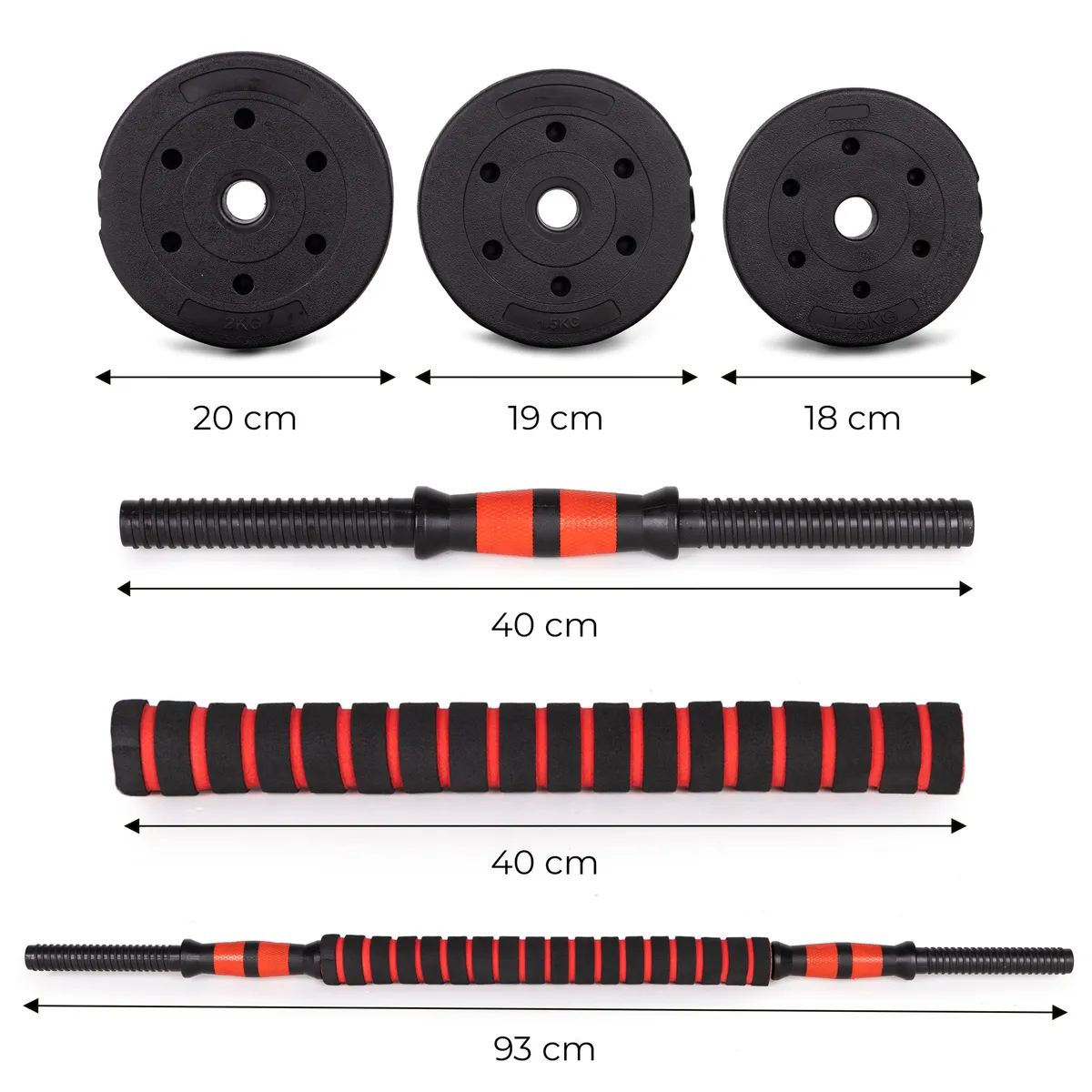 Kézisúlyzókészlet, MOVEPRO GB-SX, 2 x 10 kg (összesen 20 kg) – 6. kép