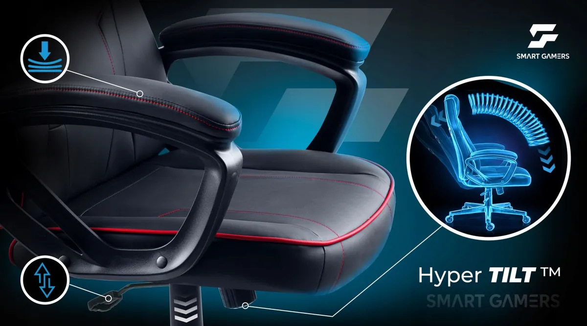 Gamer szék, Sofotel Furon, fekete/piros – 8. kép Gamer szék, Sofotel Furon, fekete/piros – 8. kép