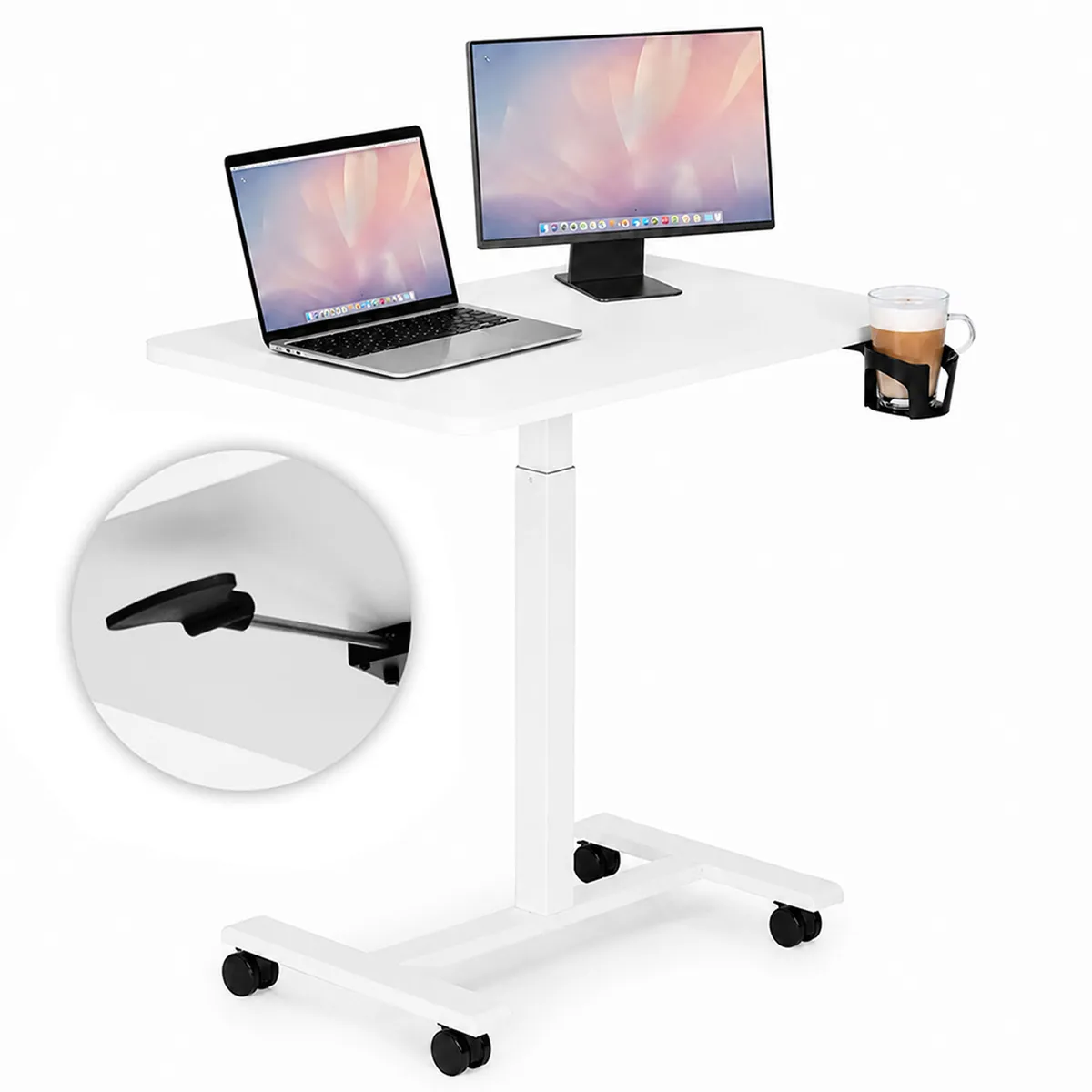 Laptopasztal, ModernHome JNI-PN01-5-5, fehér – 1. kép Laptopasztal, ModernHome JNI-PN01-5-5, fehér – 1. kép