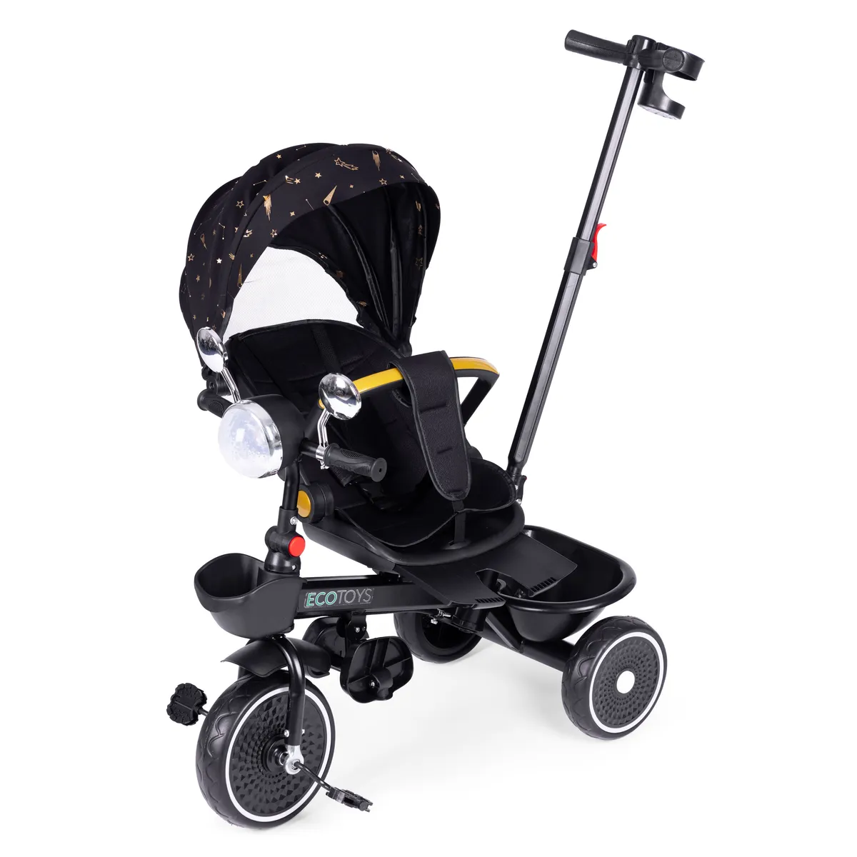 Háromkerekű tricikli, ECOTOYS WQL-186, fekete – 5. kép