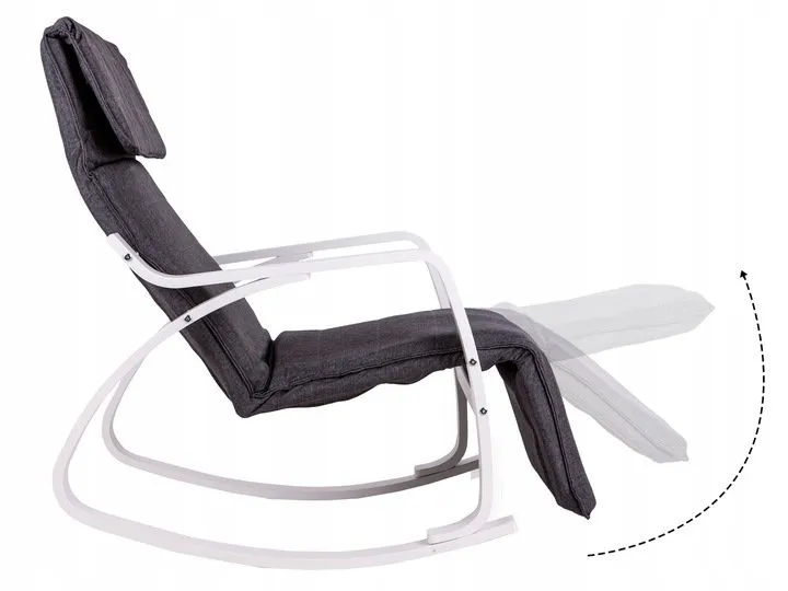 Hintaszék, ModernHome TXRC-02, szürke/fehér – 3. kép