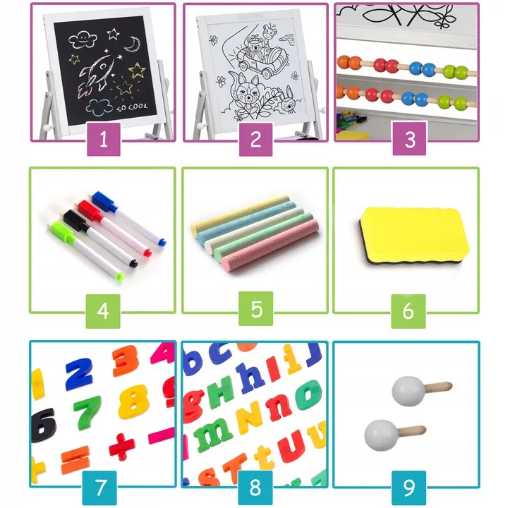 Mágneses rajztábla, Ricokids, szürke – 5. kép