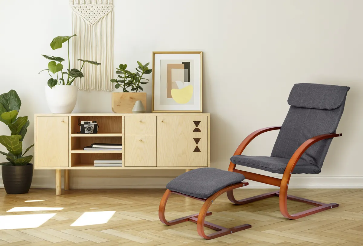 Hintaszék, ModernHome TXWQM-31-6, szürke/barna – 2. kép Hintaszék, ModernHome TXWQM-31-6, szürke/barna – 2. kép