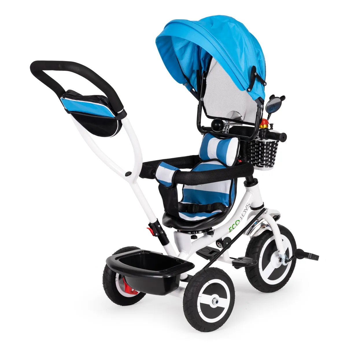 Háromkerekű tricikli, ECOTOYS JM-066-9L, kék – 5. kép