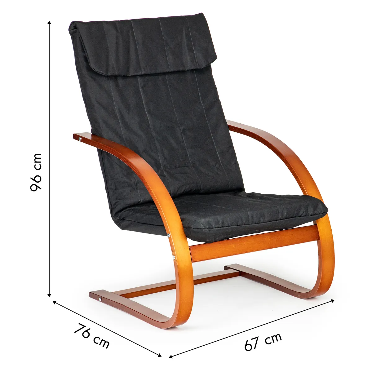 Hintaszék, ModernHome TXWQM-31, fekete/barna – 5. kép