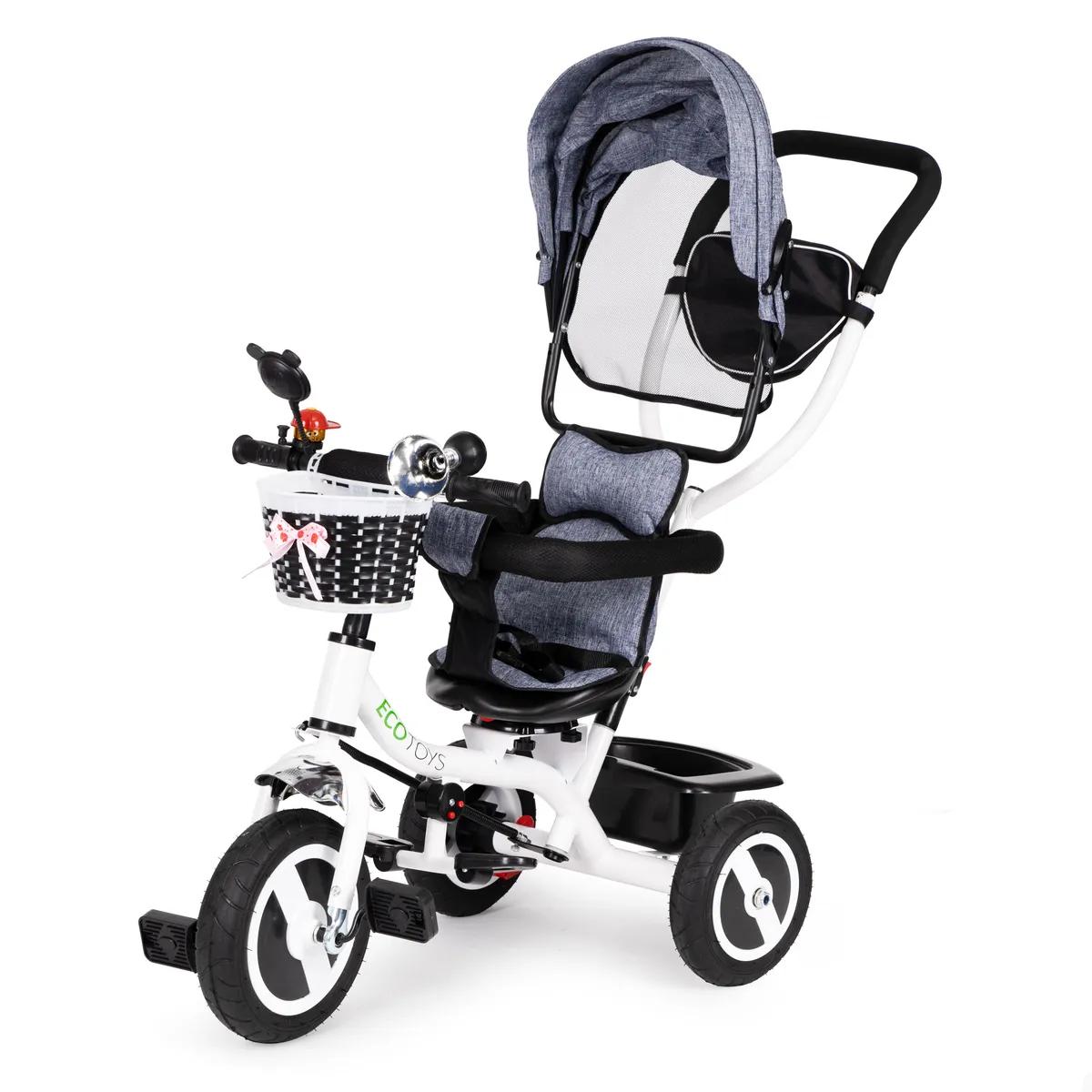 Háromkerekű tricikli, ECOTOYS JM-066-9L, szürke – 2. kép