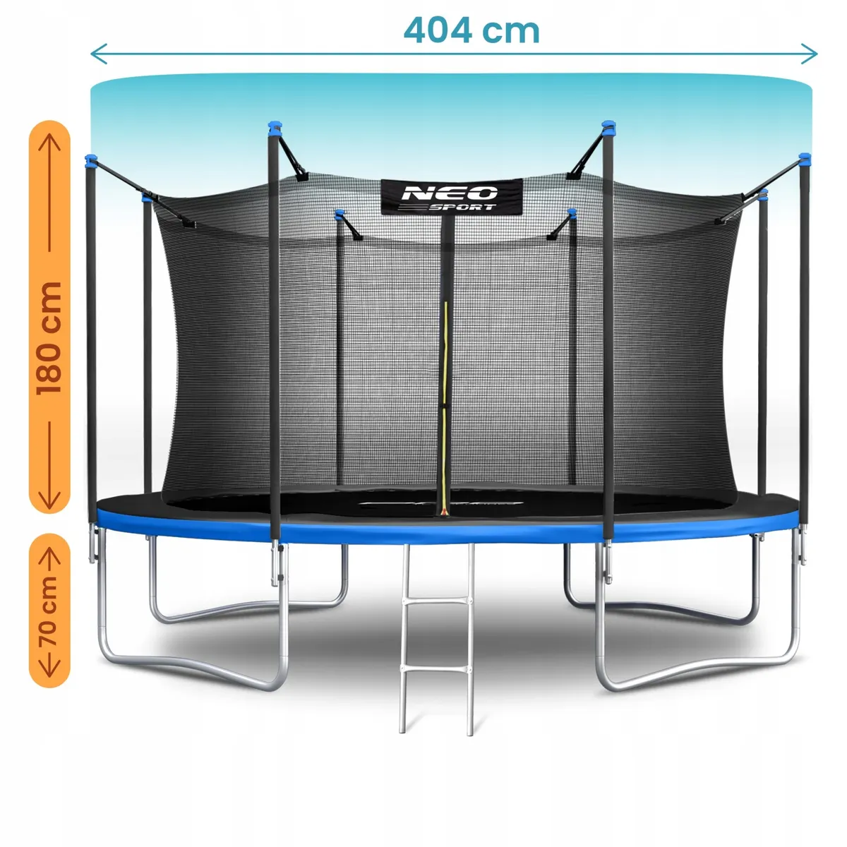 Kerti trambulin, Neo-Sport, fekete/kék – 1. kép